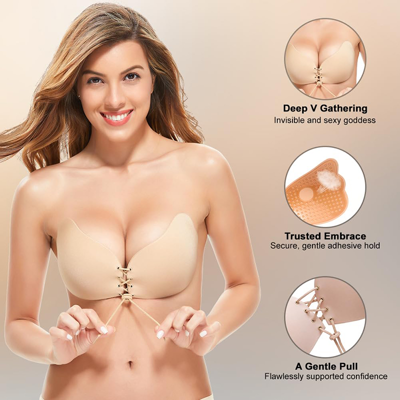 Push Up Bra Padded - 1/2 Pairs Vrouwen Zomer Backless Strapless