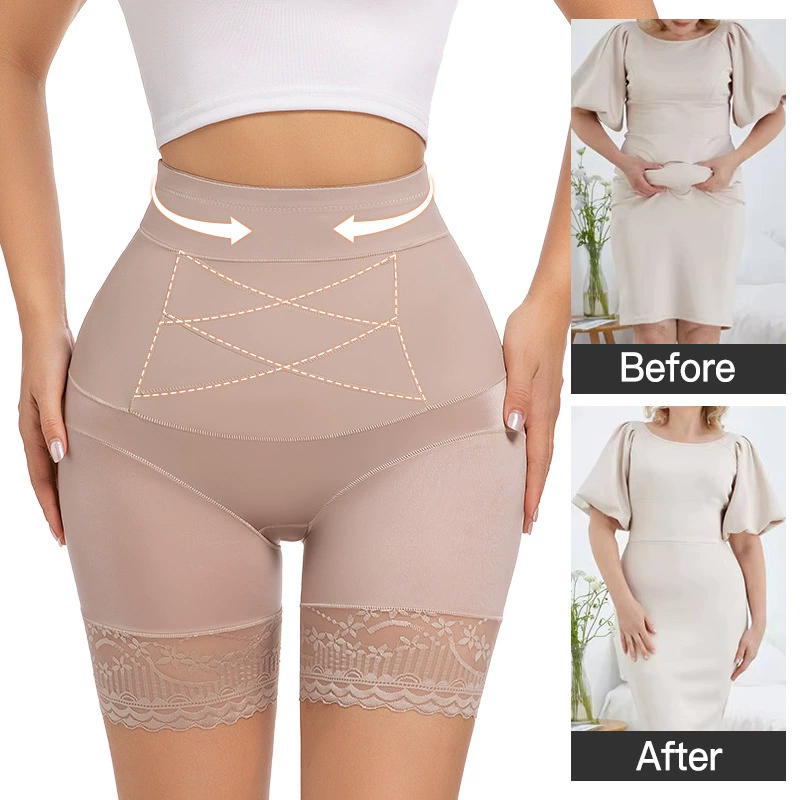 Seamless Underwear Women - Kanten veiligheidsshorts voor dames Hoge taille