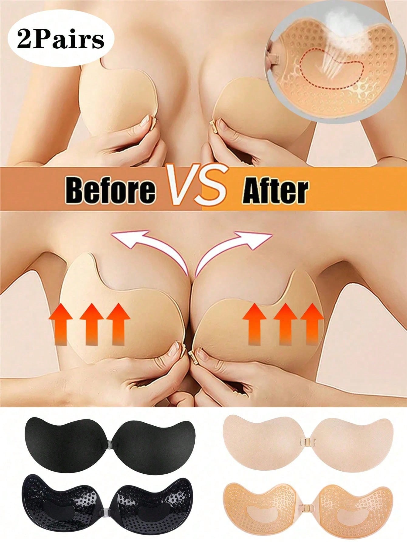 2-pack zelfklevende, onzichtba - Push Up Bra Padded recensie en prijs